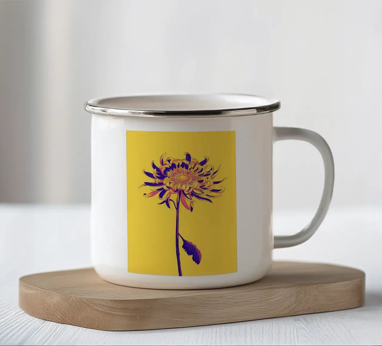 Fiore retrò Popart tazza in smalto da diedrich