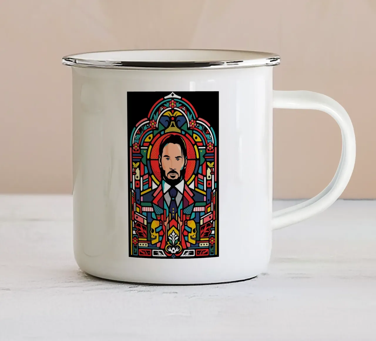 John Wick tazza in smalto da Van Orton Design