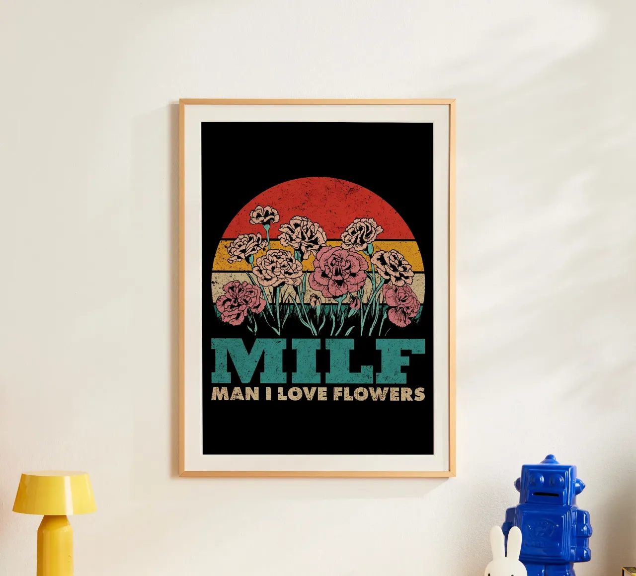 Fiore retrò poster con telaio in plastica da diedrich