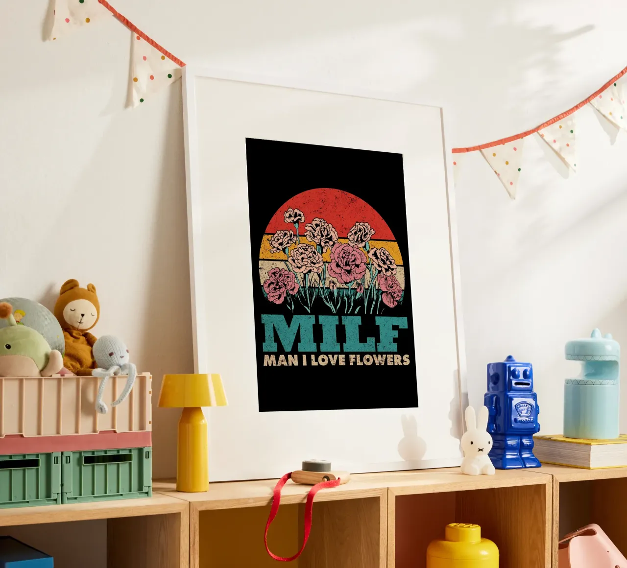 Fiore retrò poster con telaio in plastica da diedrich