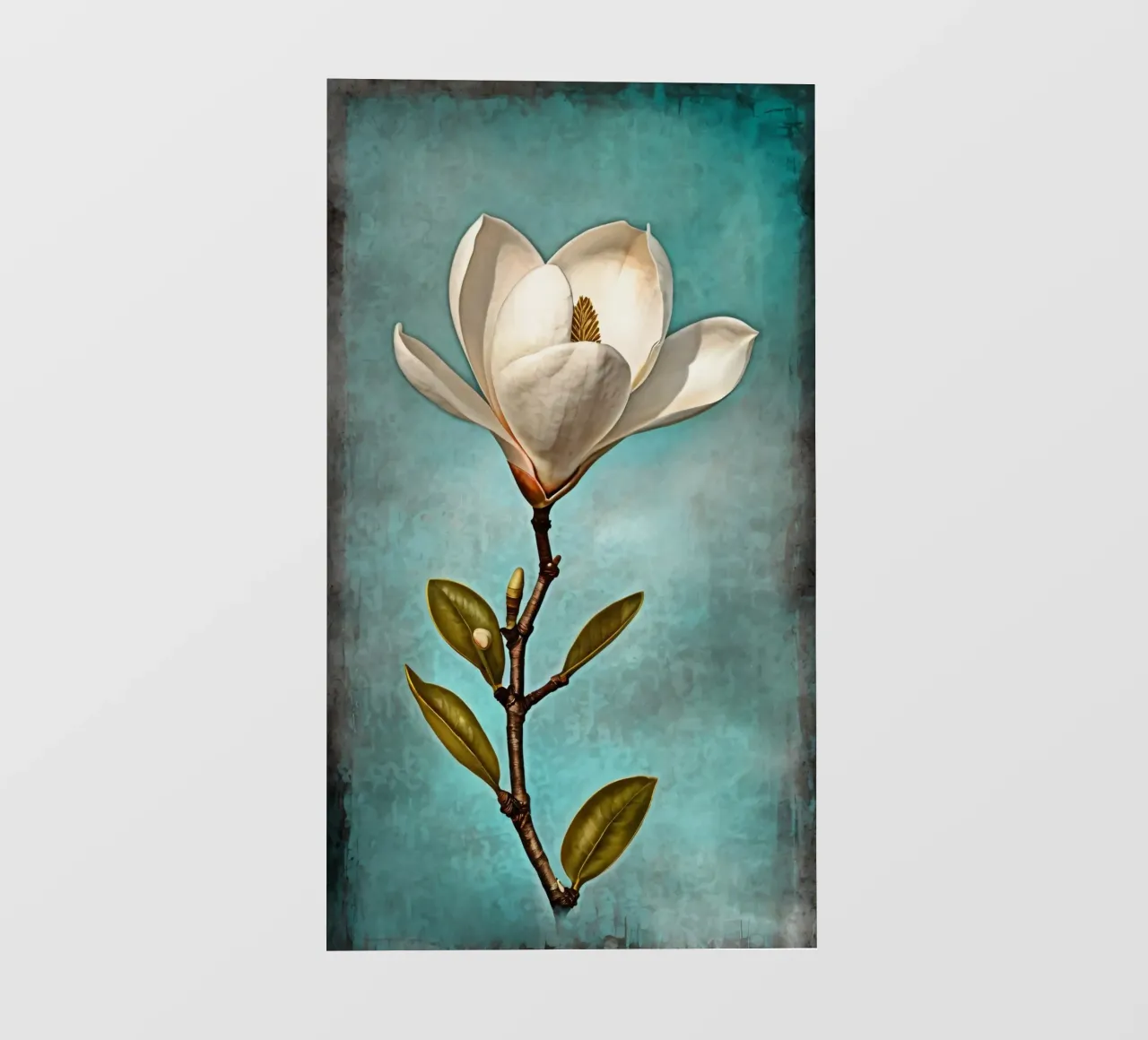 Elegante fiore di magnolia bianca in piena fioritura su un sfondo di colore scuro. pellicola backlit da DesignDoodle