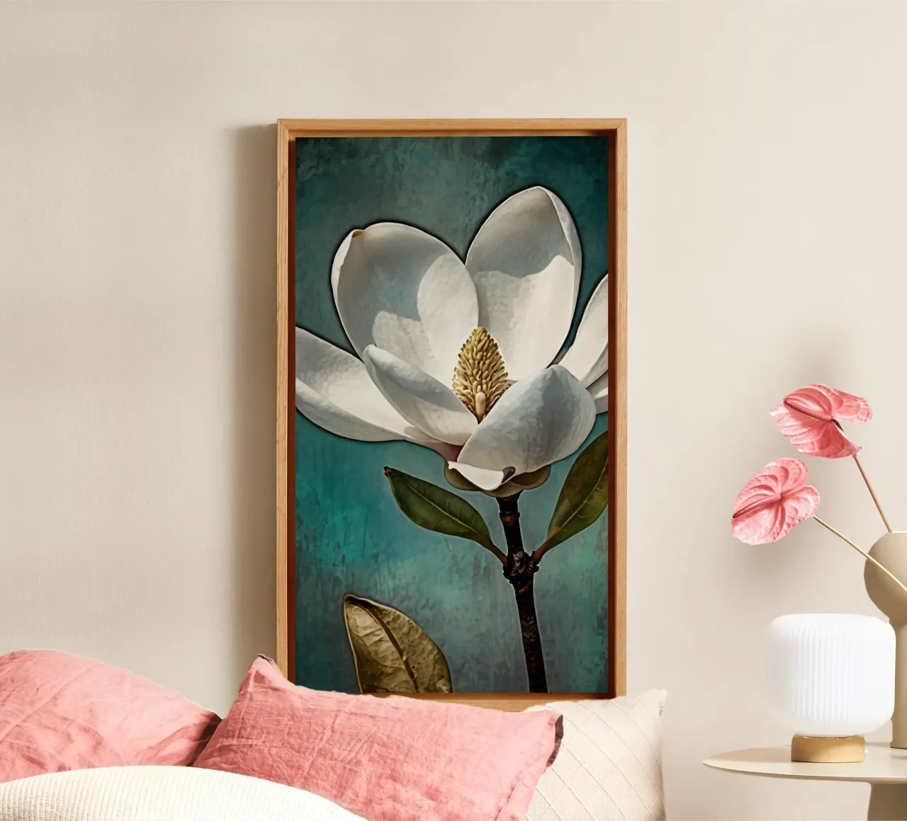 Schöne Magnolienblüte in voller Blüte Leinwand von DesignDoodle