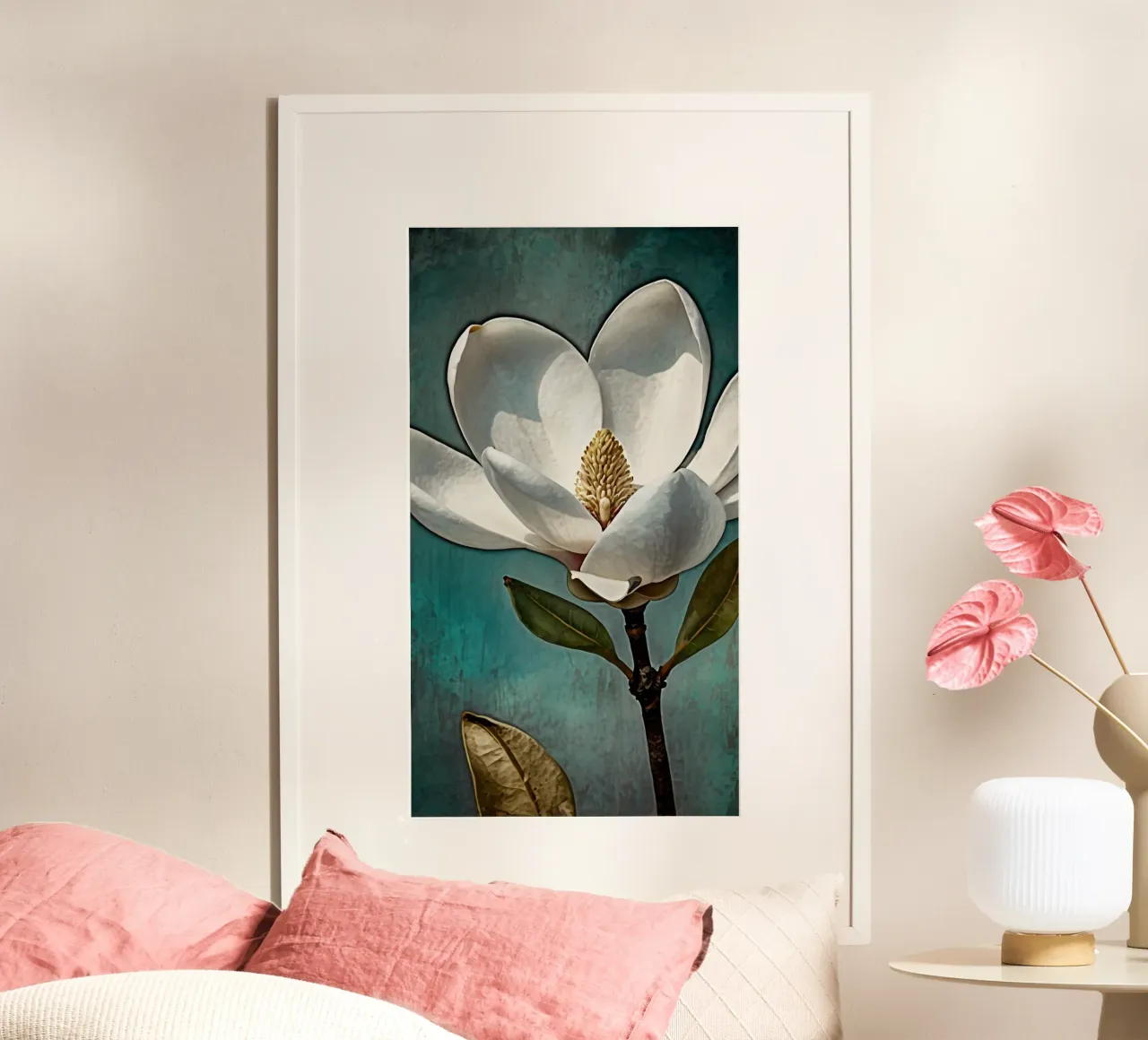 Bellissimo fiore di magnolia in piena fioritura carta hahnemühle da DesignDoodle