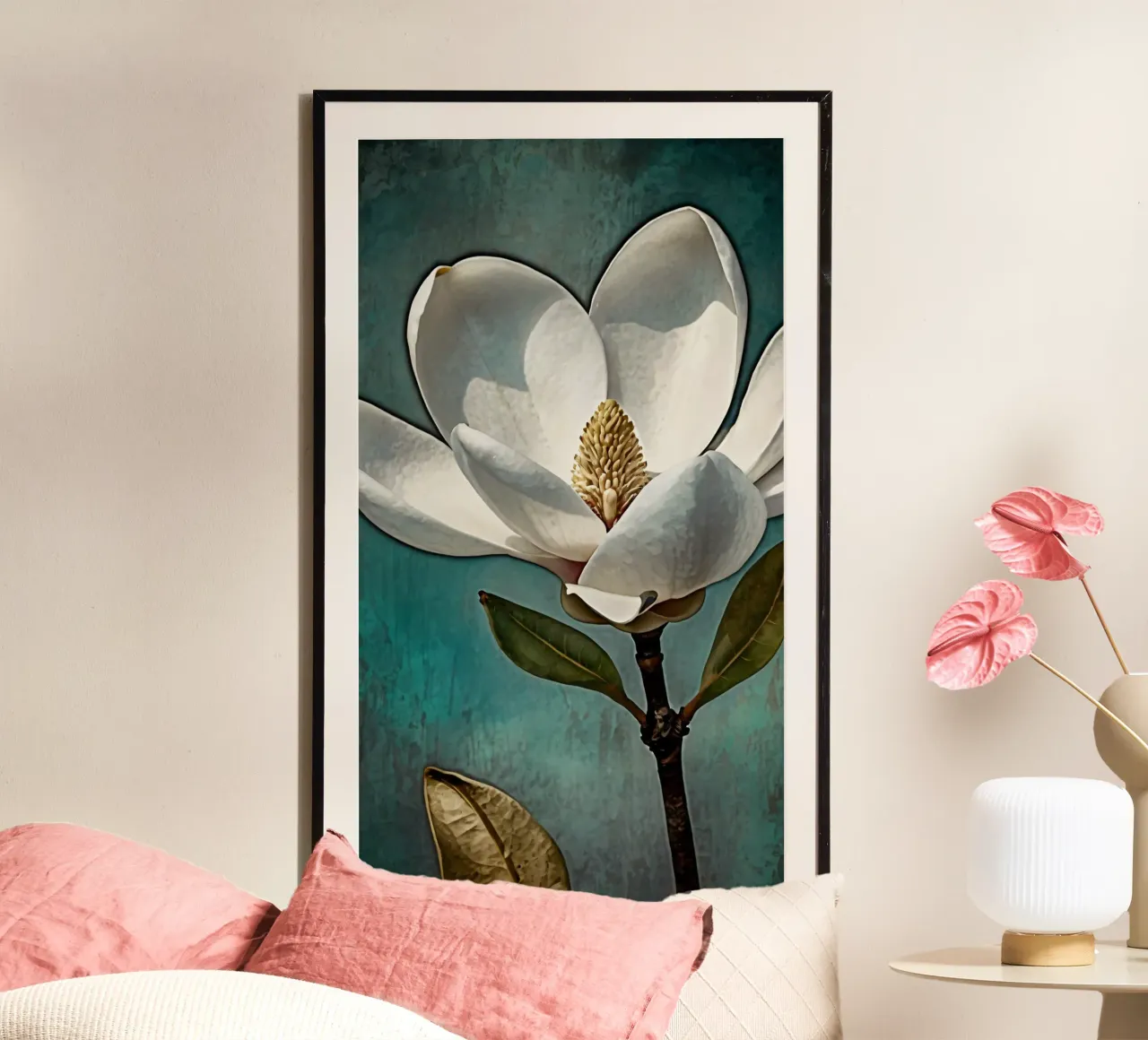 Bellissimo fiore di magnolia in piena fioritura carta hahnemühle da DesignDoodle