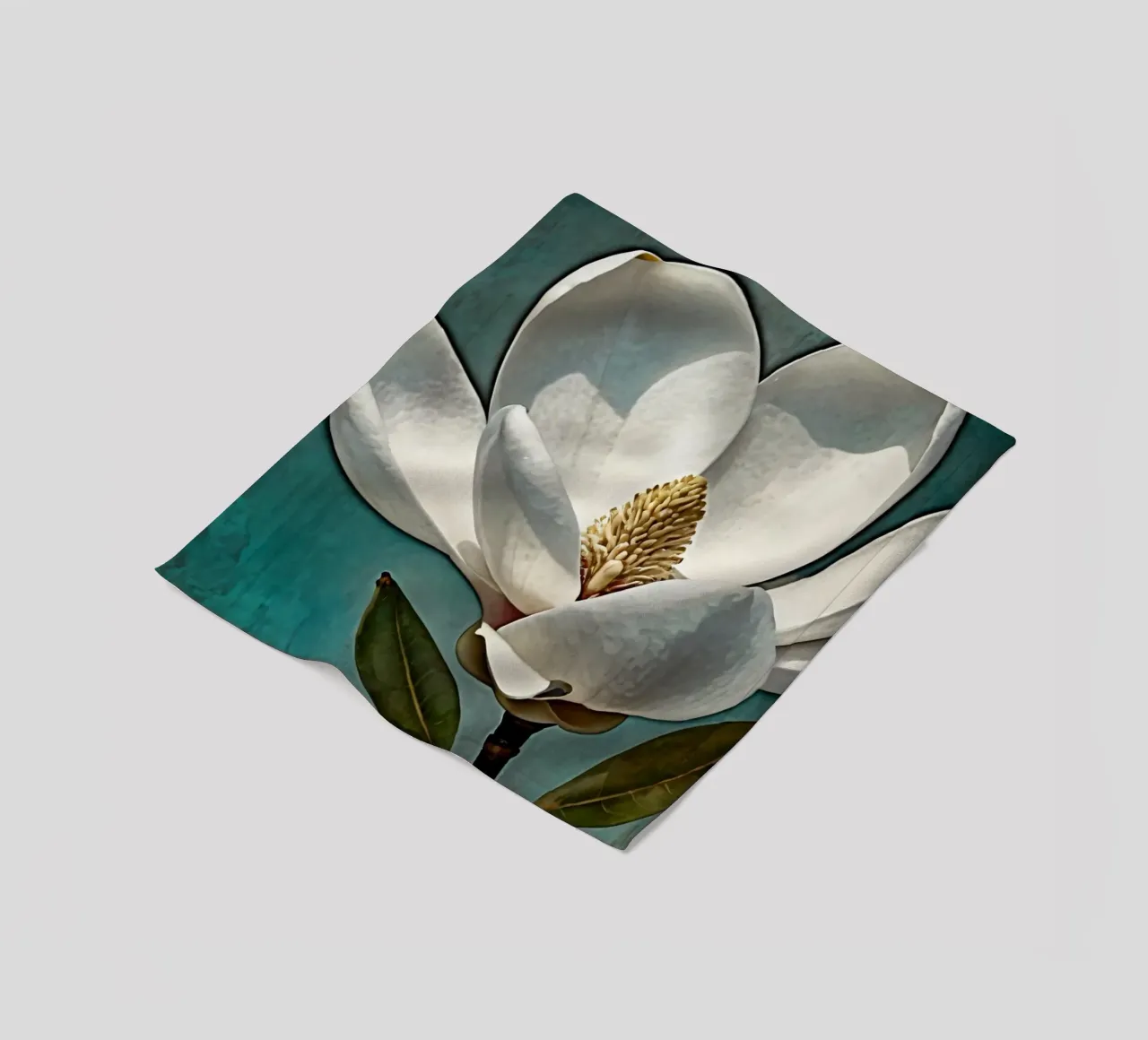 Beautiful magnolia flower in full bloom fleece blanket by DesignDoodle