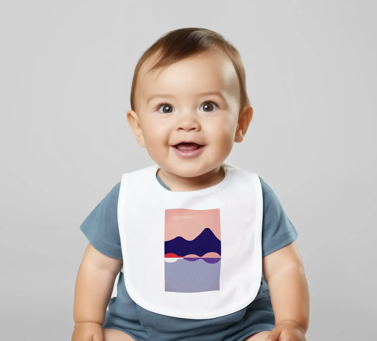 Lac du Bourget baby bib by The Cartography Collection