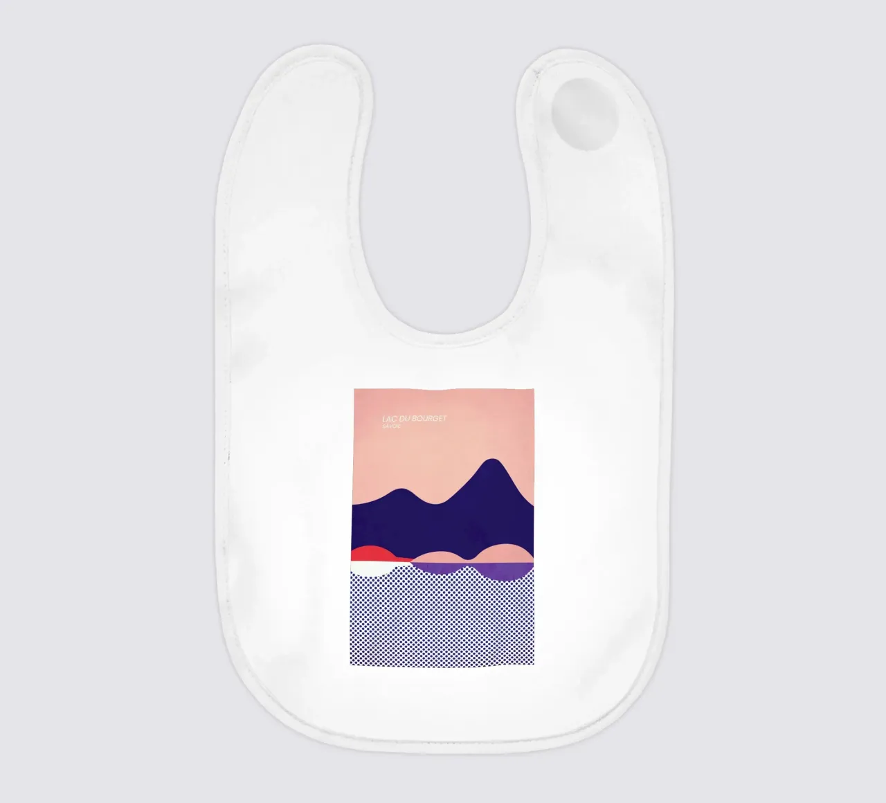 Lac du Bourget baby bib by The Cartography Collection