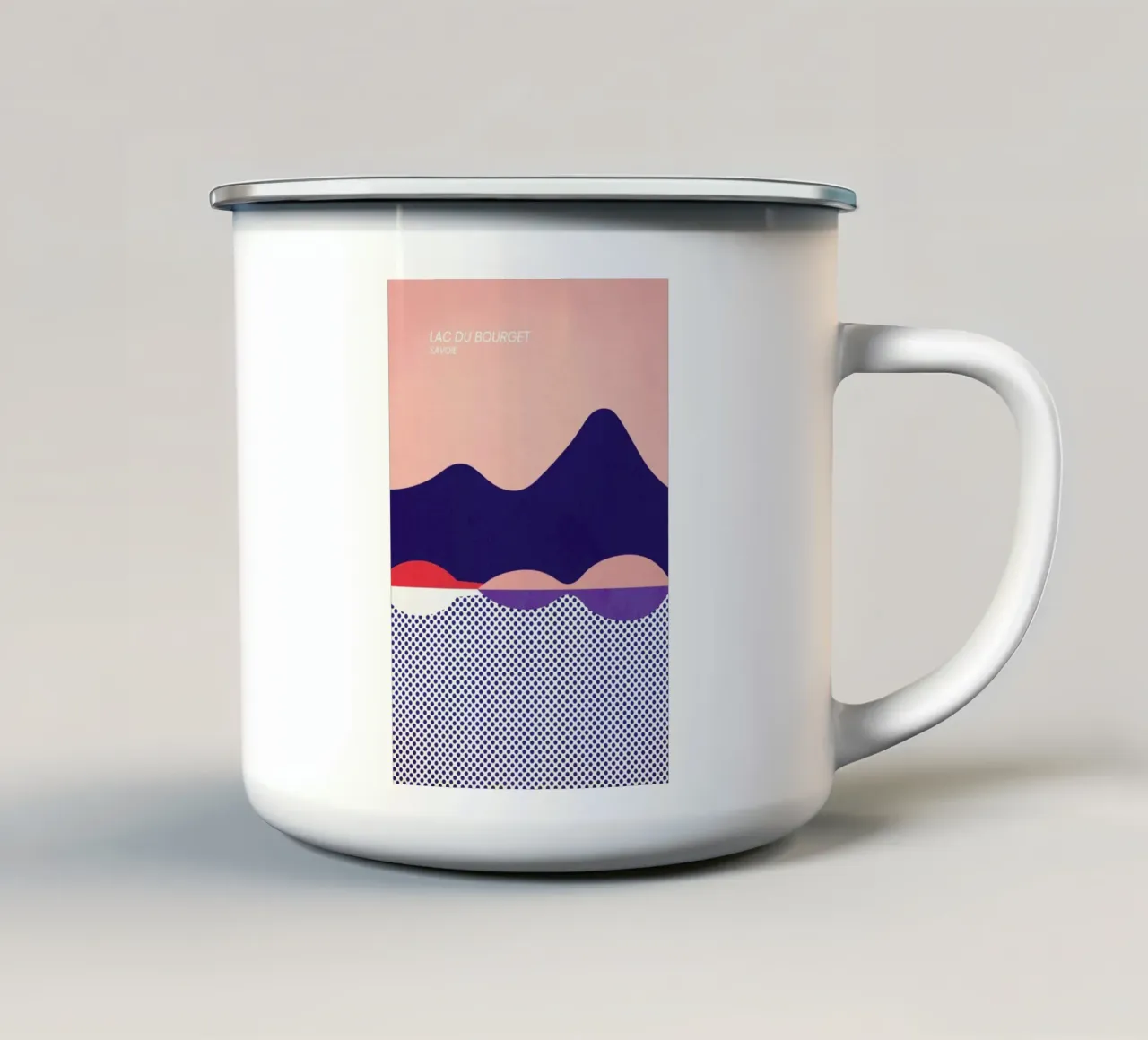 Lac du Bourget tazza in smalto da The Cartography Collection