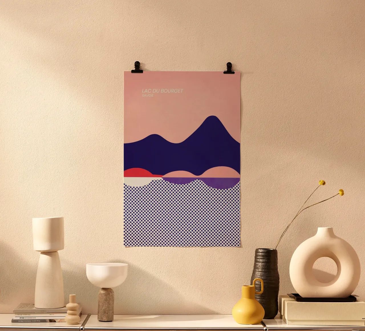 Lac du Bourget poster con telaio in plastica da The Cartography Collection