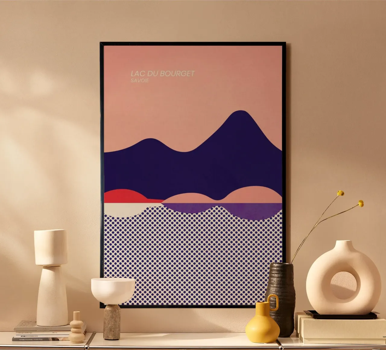 Lac du Bourget poster con telaio in plastica da The Cartography Collection