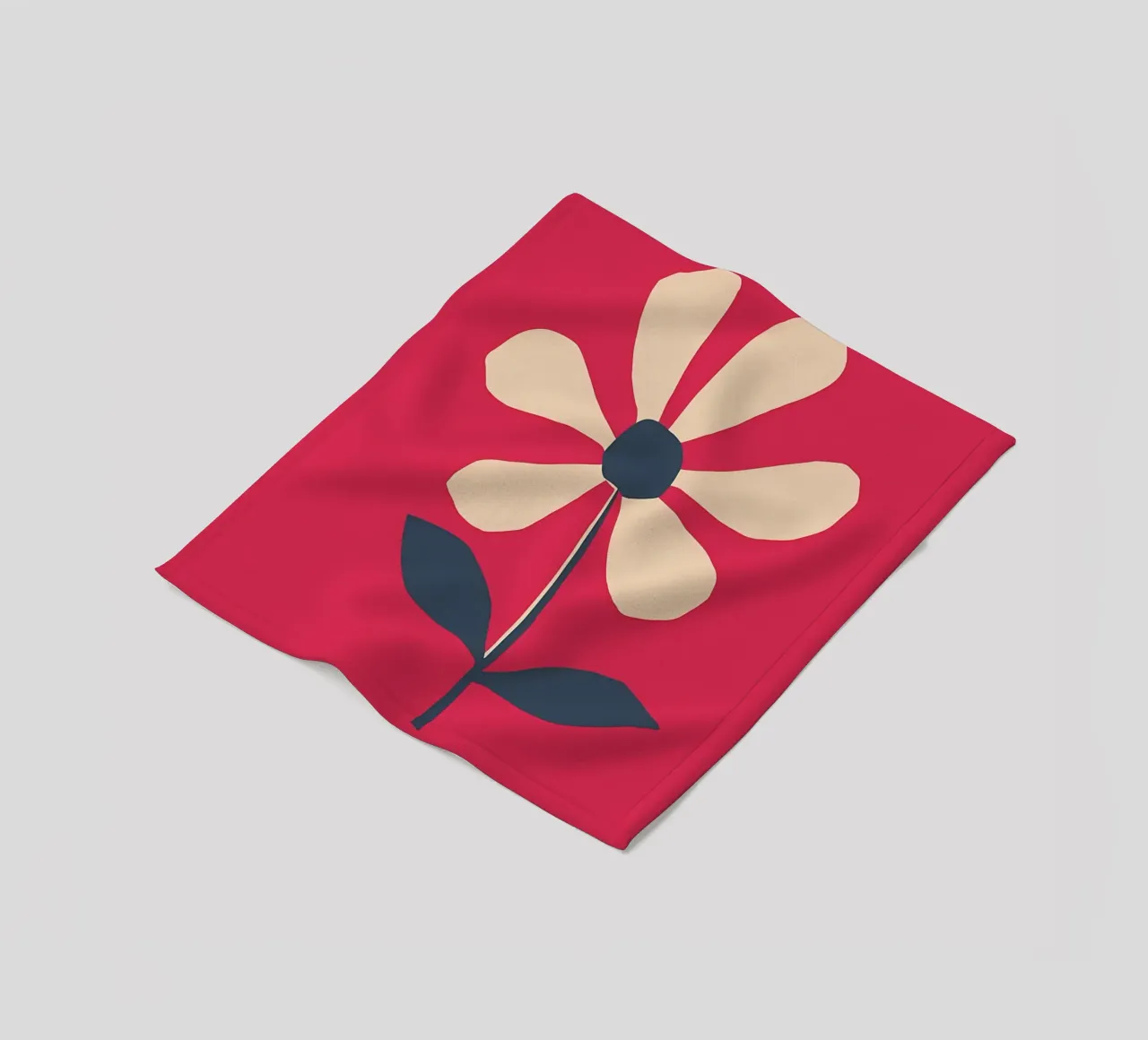 Fiore retrò a forma di margherita in rosso coperta in pile da diedrich