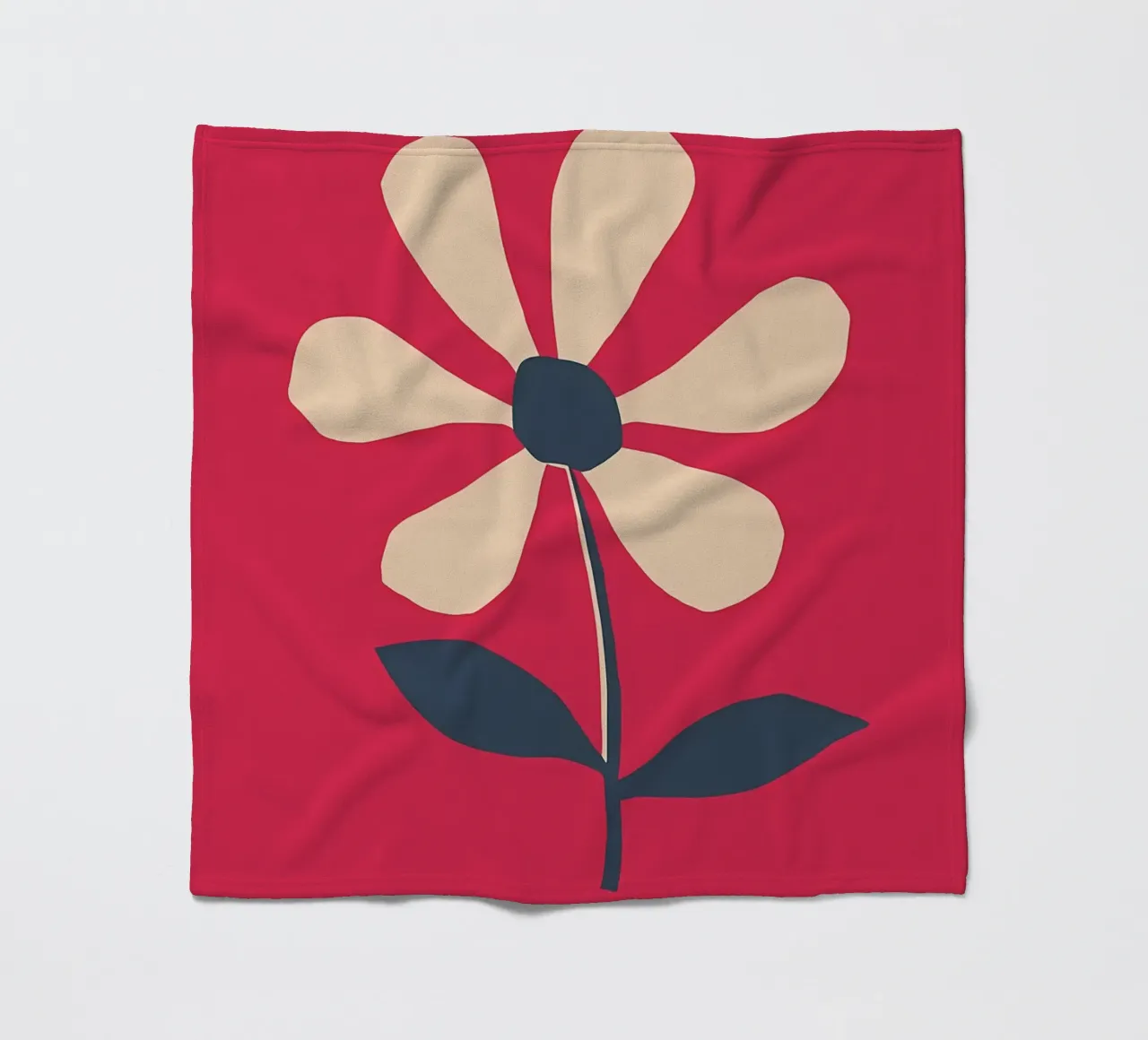 Fiore retrò a forma di margherita in rosso coperta in pile da diedrich
