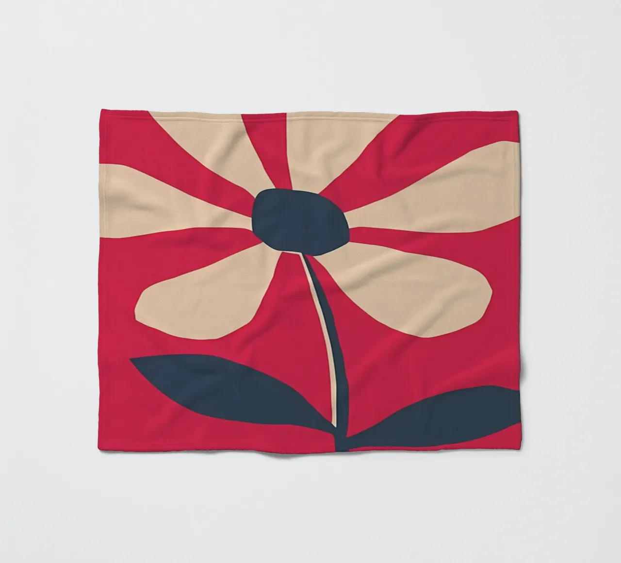Fiore retrò a forma di margherita in rosso coperta in pile da diedrich