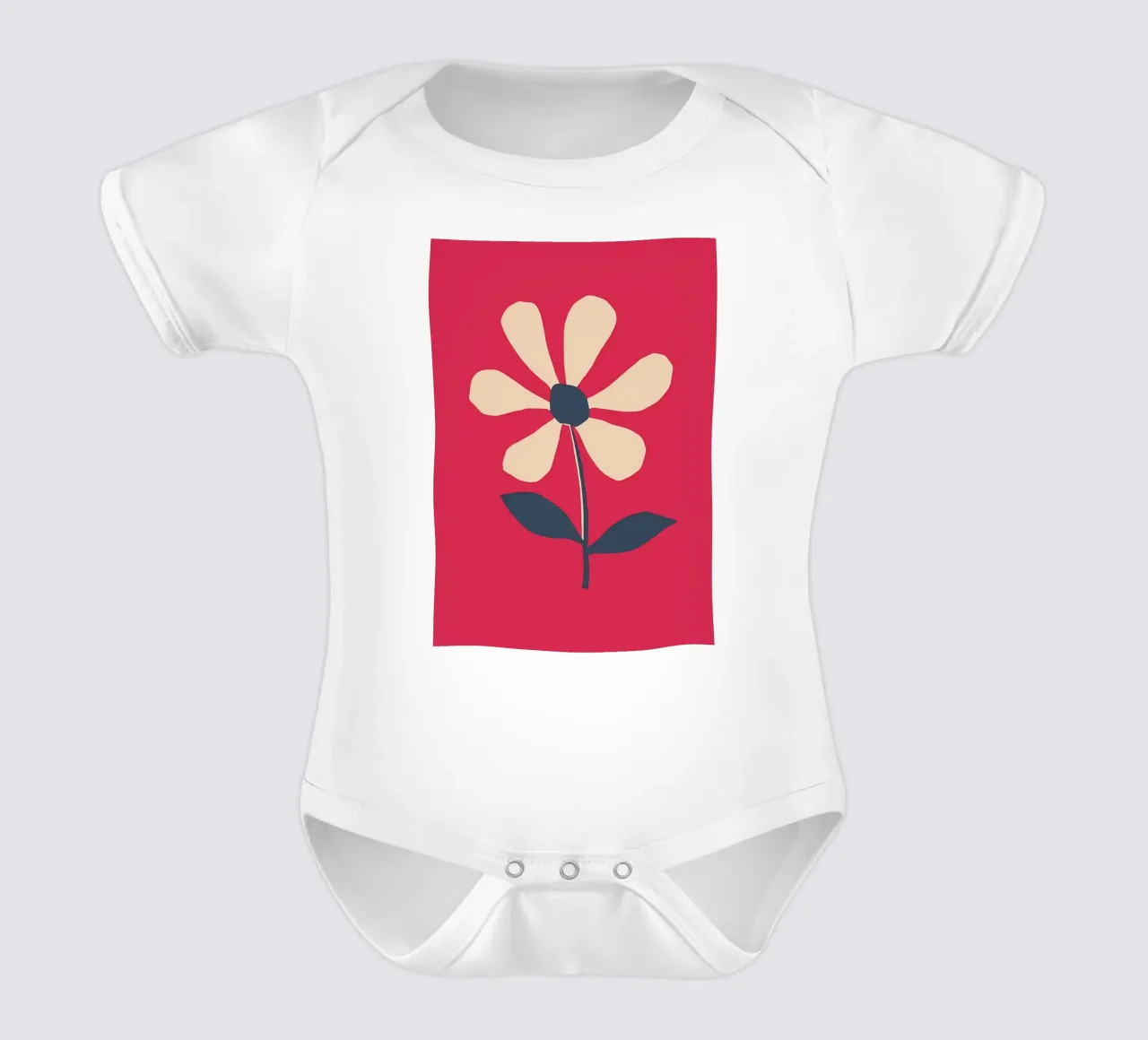 Retro Gänseblümchen Blume in Rot Kurzarm Babybody von diedrich