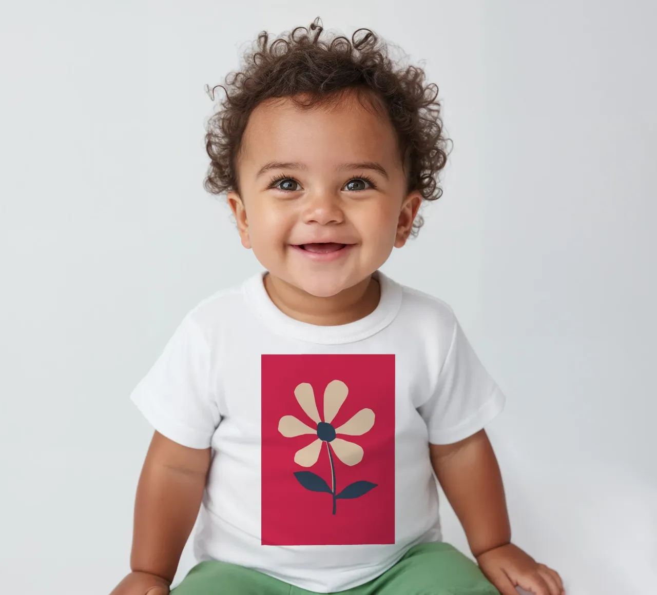 Retro Daisy Flower in Red baby t-shirt by diedrich