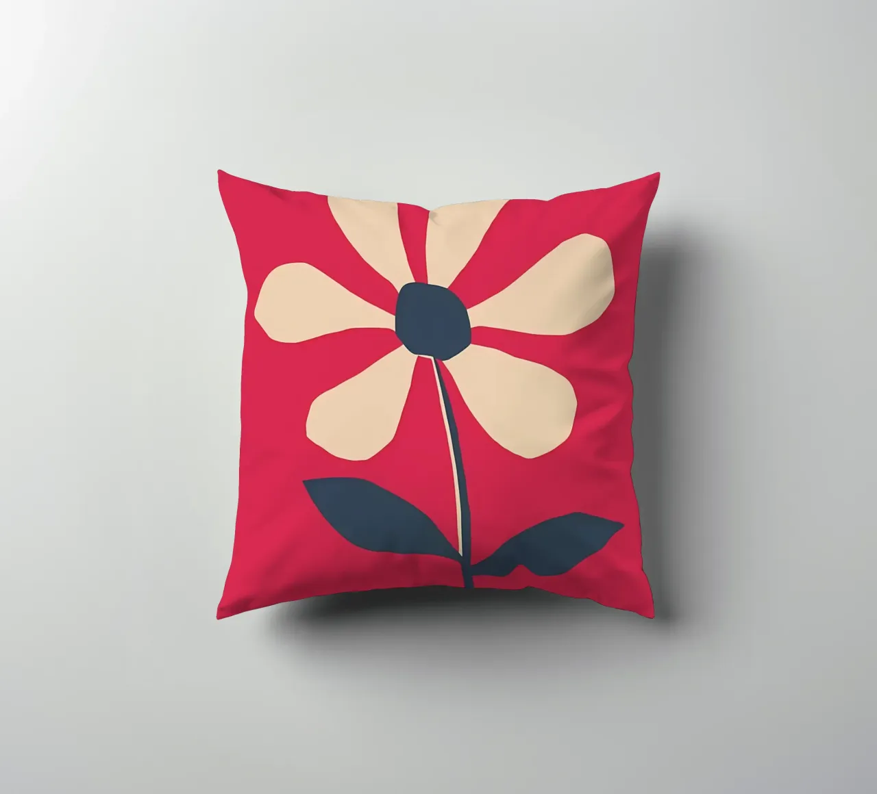 Fiore retrò a forma di margherita in rosso cuscino da diedrich