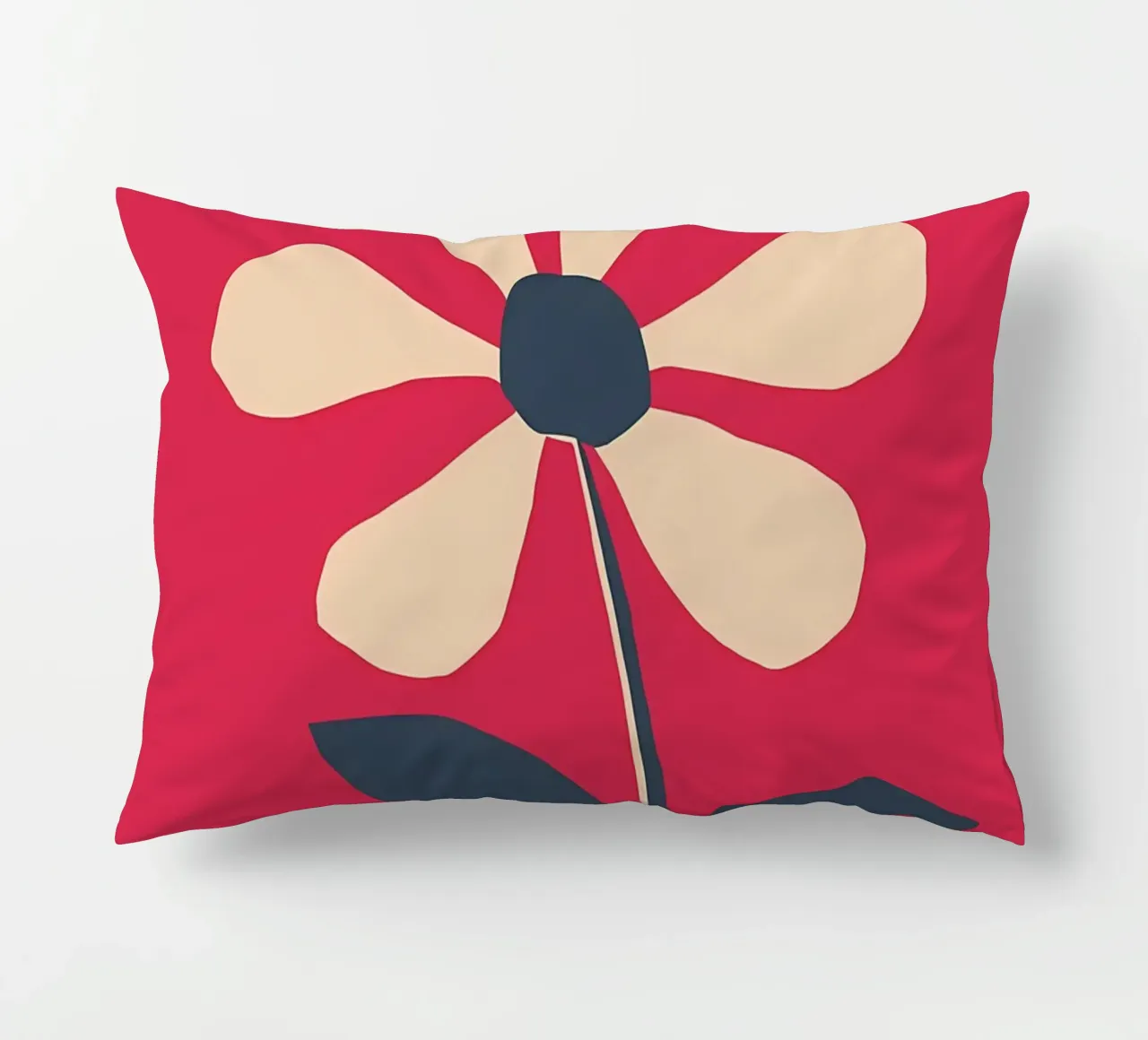 Fiore retrò a forma di margherita in rosso cuscino da diedrich