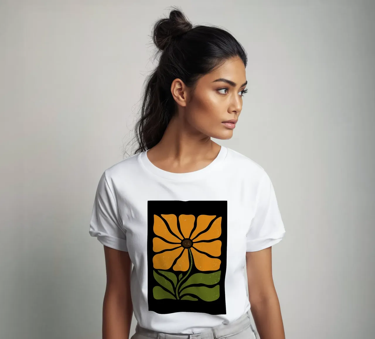 Illustrazione di fiori retrò t-shirt da diedrich
