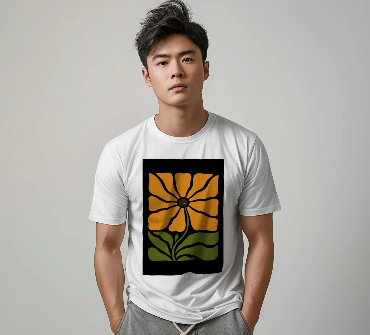 Illustrazione di fiori retrò t-shirt da diedrich