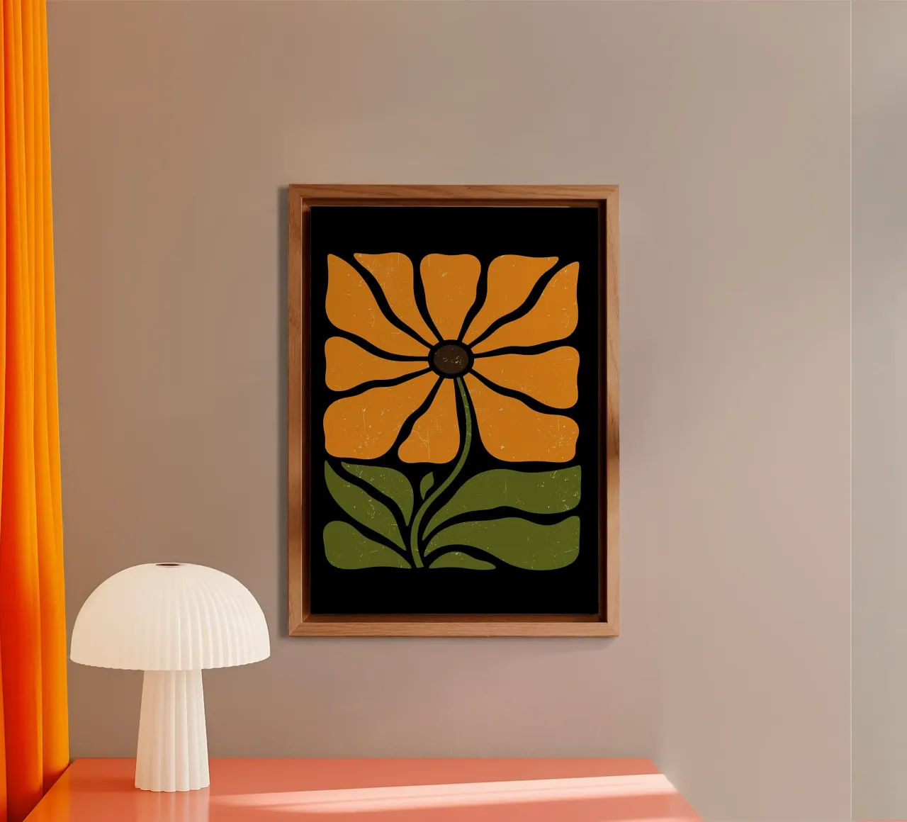 Illustrazione di fiori retrò alluminio dibond da diedrich