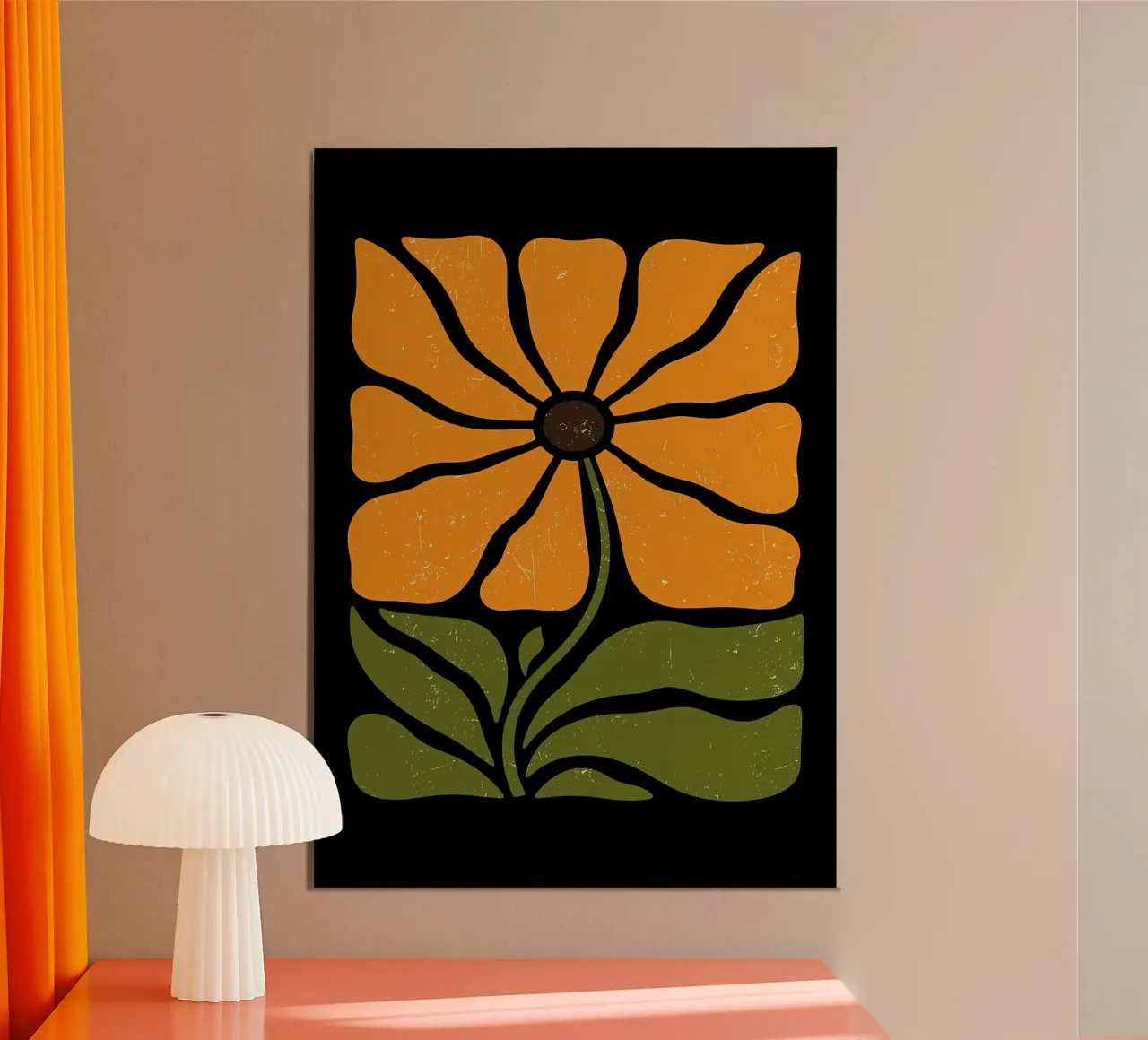 Illustrazione di fiori retrò alluminio dibond da diedrich