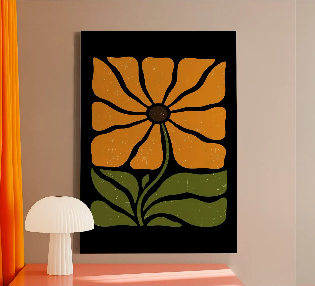 Illustrazione di fiori retrò tela con Cornice a cassetta da diedrich