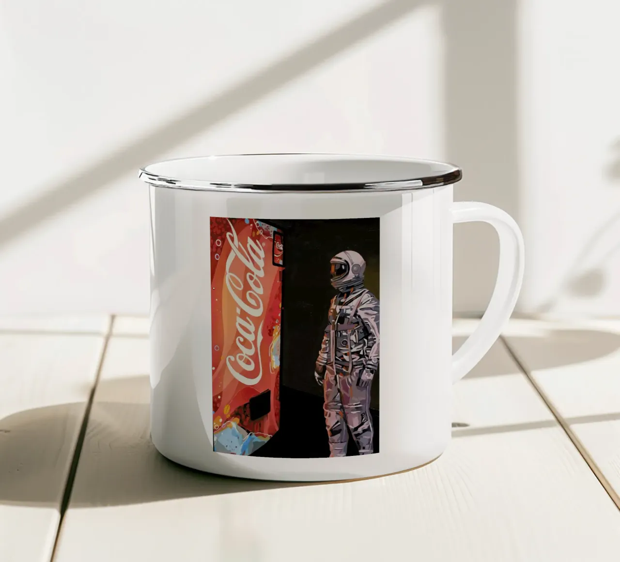 The Coke Machine Emaille Tasse von Scott Listfield
