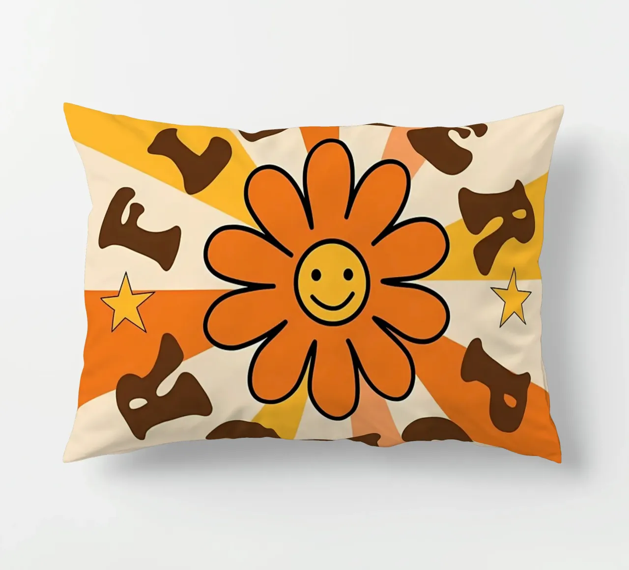 Flower Power Retro Art decorative cushion by diedrich