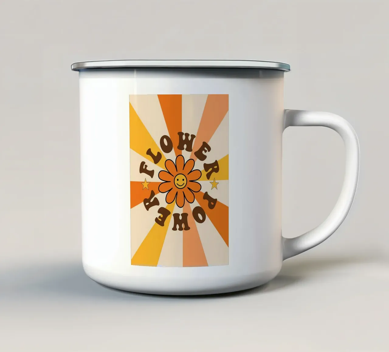 Arte retrò Flower Power tazza in smalto da diedrich