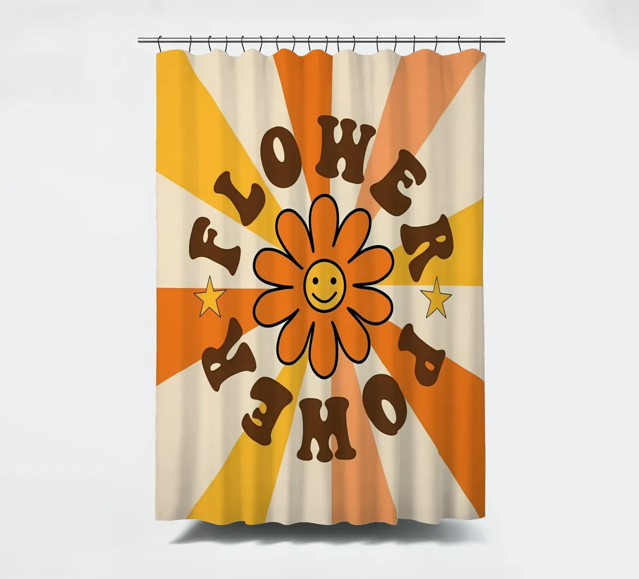 Flower Power Retro Art shower curtain by diedrich