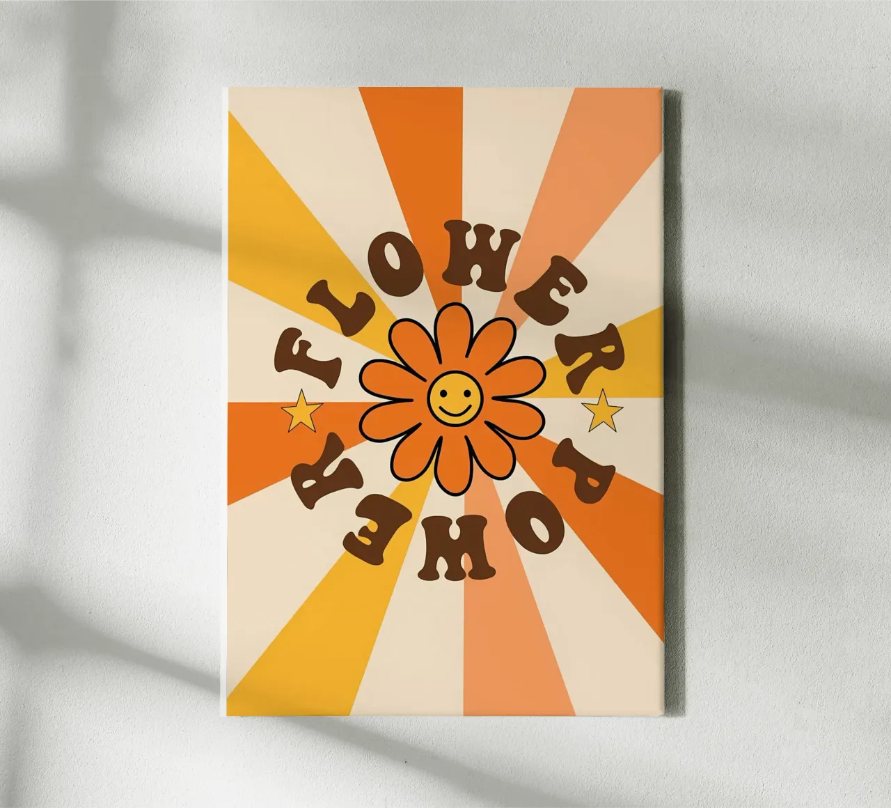 Bloemen Power Retro Kunst canvas met Baklijst van diedrich