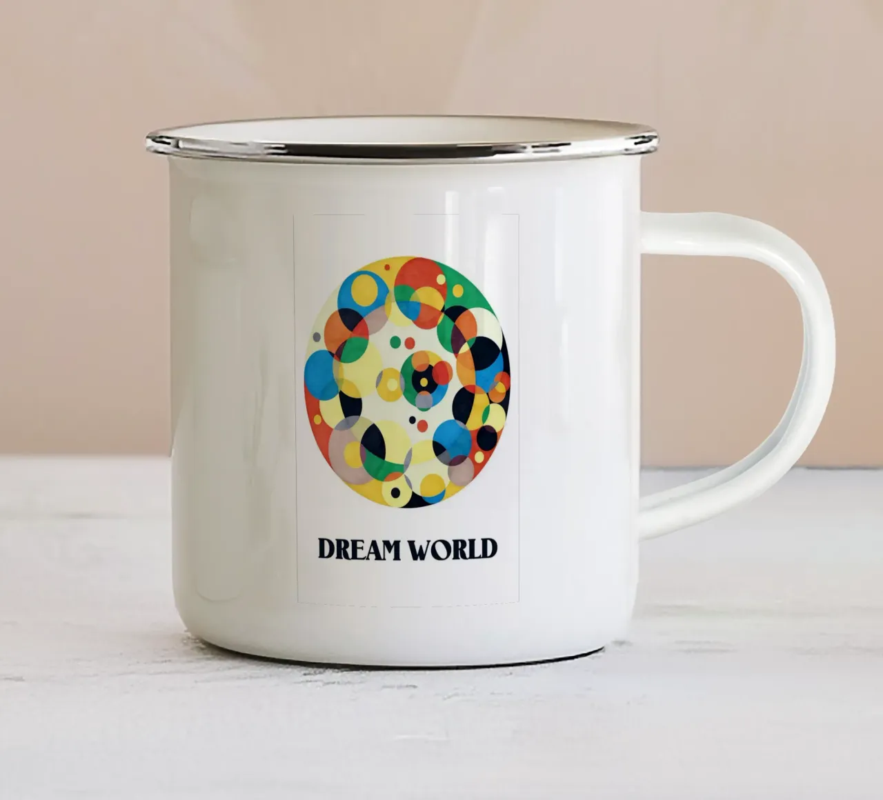 Dream World Abstract Poster tazza in smalto da lovely lines
