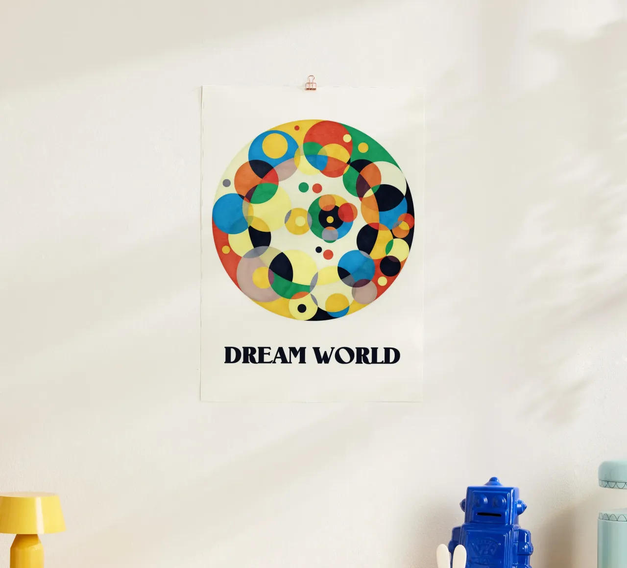Dream World Abstract Poster poster con telaio in legno da lovely lines