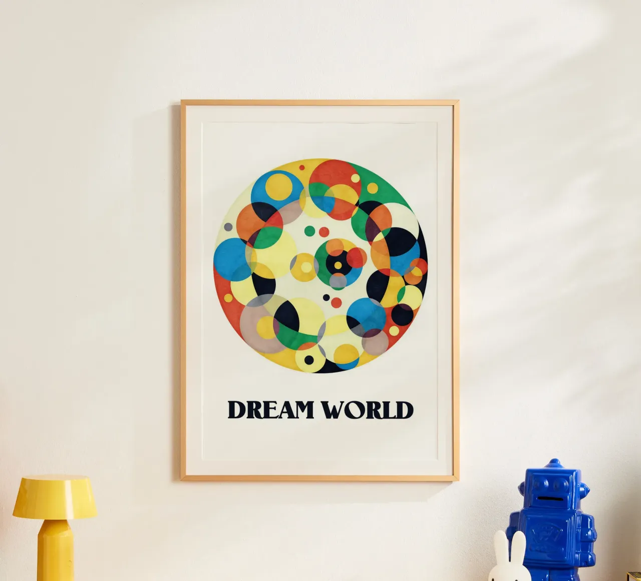 Dream World Abstract Poster poster con telaio in legno da lovely lines