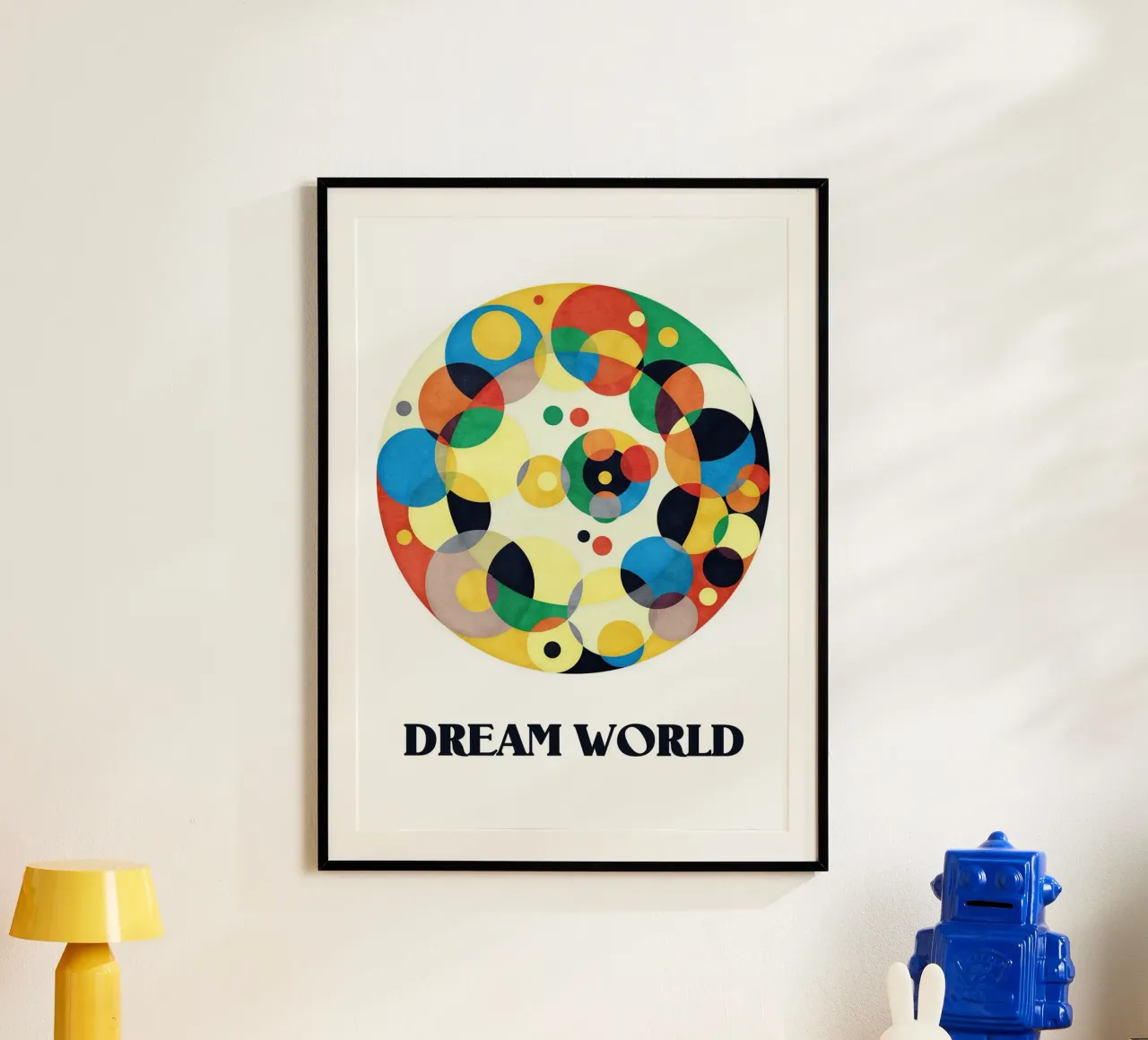 Dream World Abstract Poster poster con telaio in legno da lovely lines