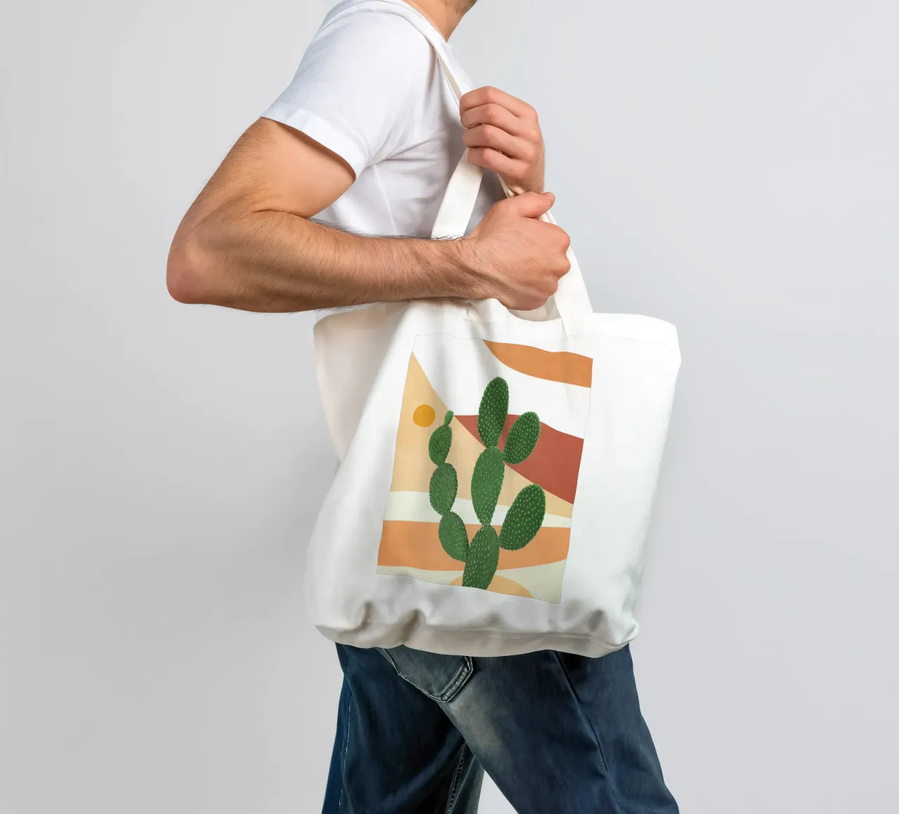 Abstract Cactus II borsa in juta da Flow Line