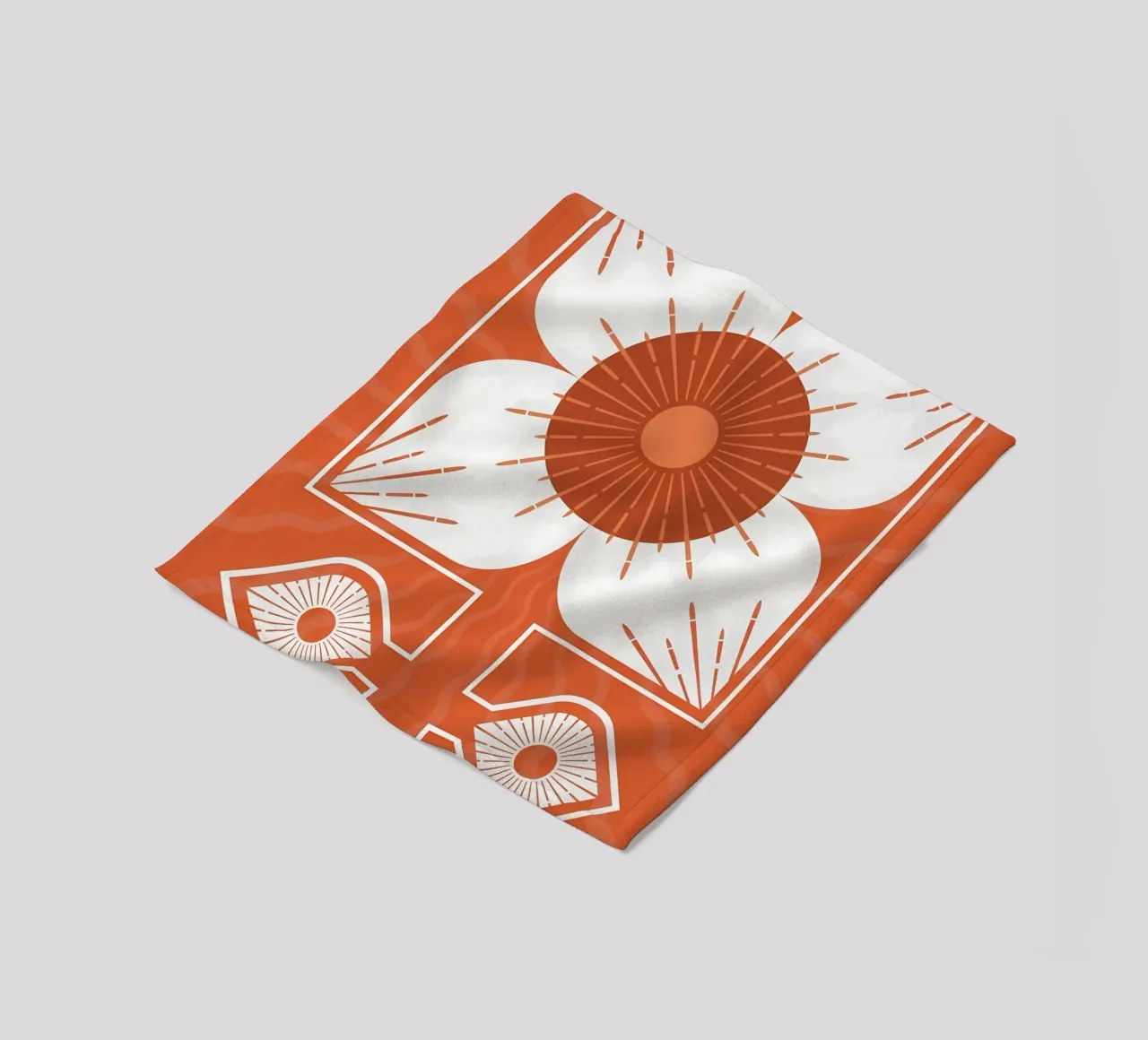 Abstract Retro Flower Design fleece blanket by diedrich