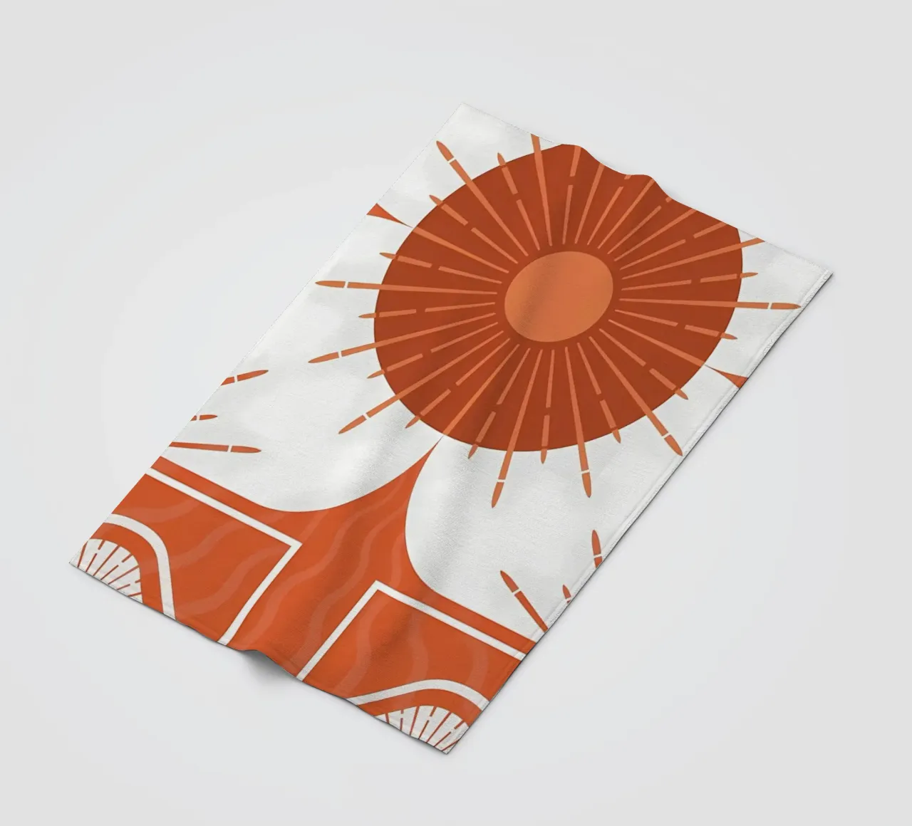 Abstract Retro Flower Design fleece blanket by diedrich