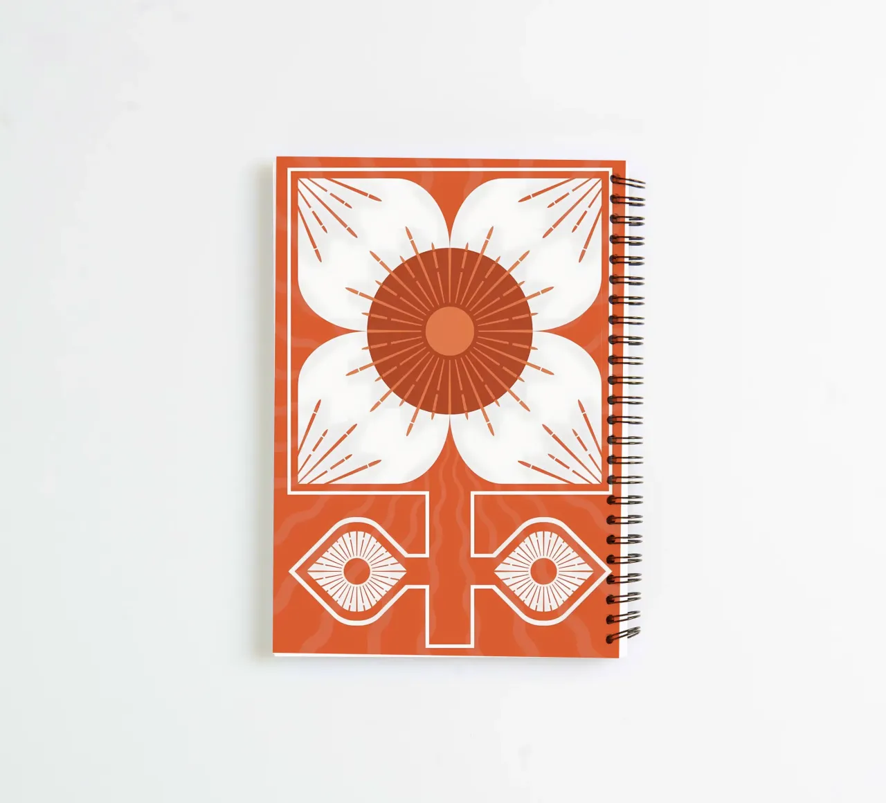 Abstract Retro Flower Design spiral notebook by diedrich