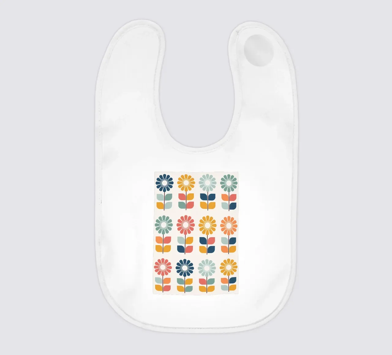 Colorful Retro Floral Pattern baby bib by diedrich