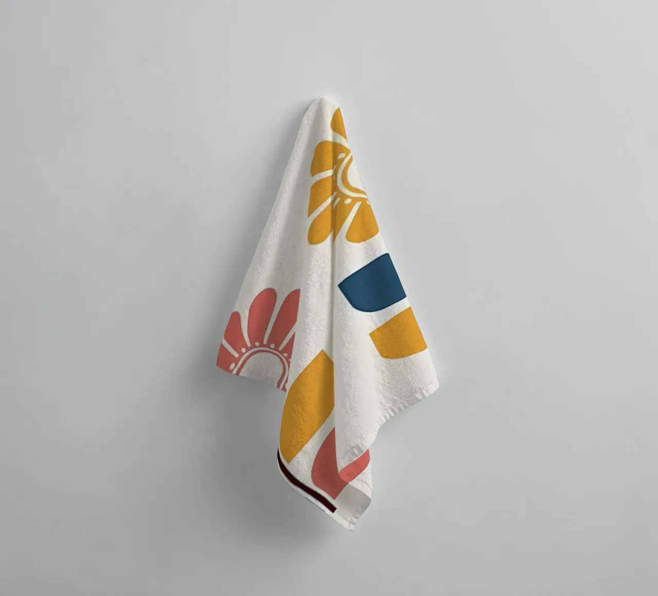 Colorful Retro Floral Pattern towel by diedrich