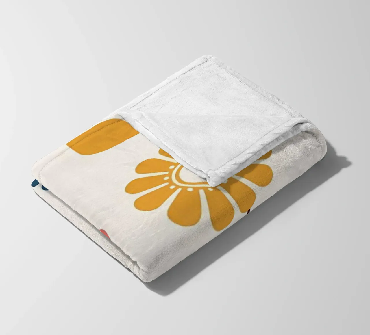 Colorful Retro Floral Pattern fleece blanket by diedrich