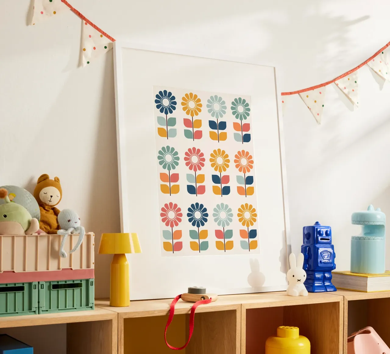 Colorful Retro Floral Pattern hahnemühle by diedrich