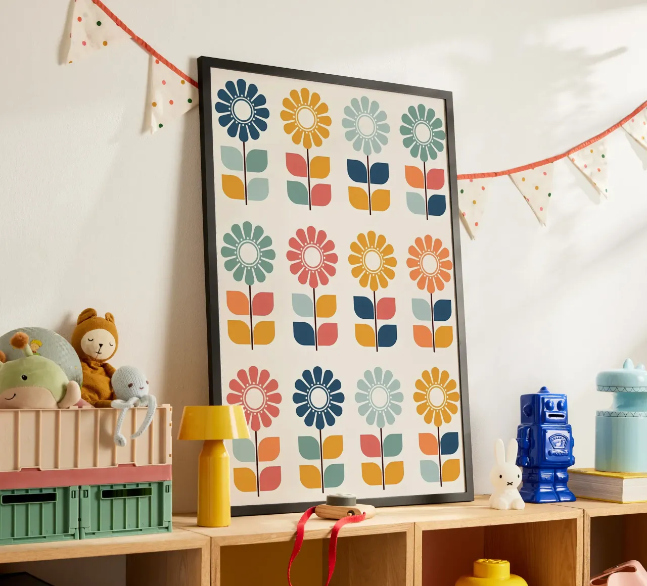 Colorful Retro Floral Pattern hahnemühle by diedrich