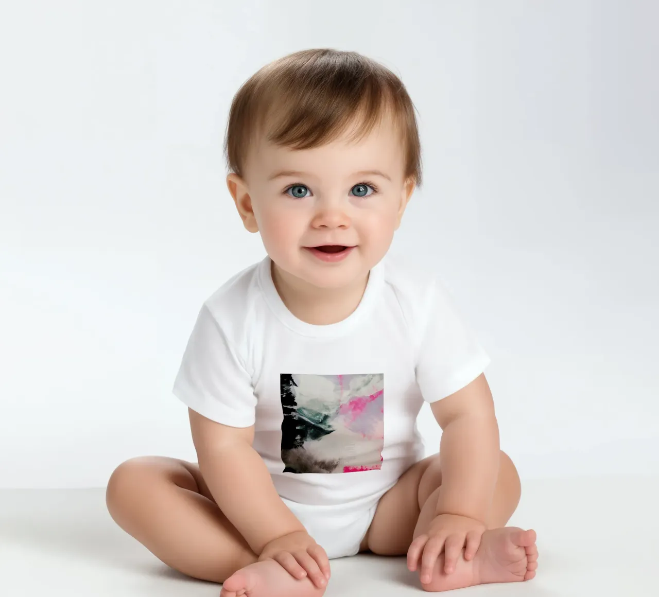 Melt Series 16 short-sleeve baby romper by Mala Alani