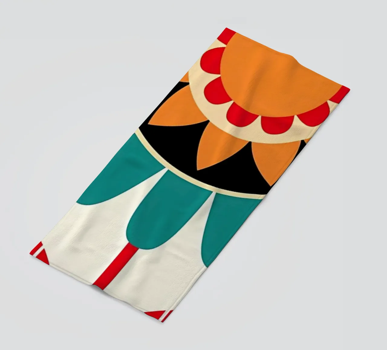 Mid-Century Modern Flower beach towel by diedrich