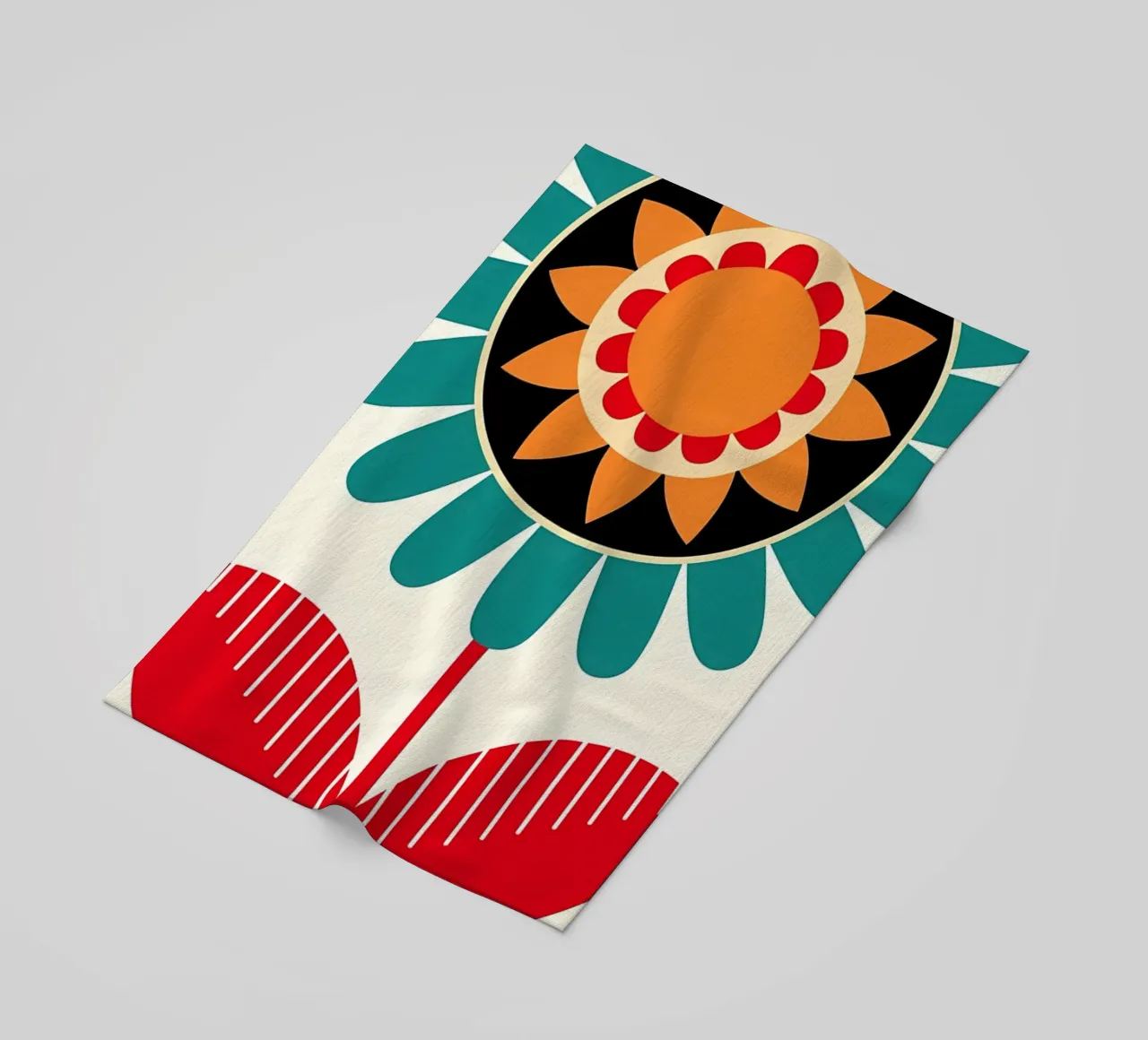 Mid-Century Modern Flower beach towel by diedrich