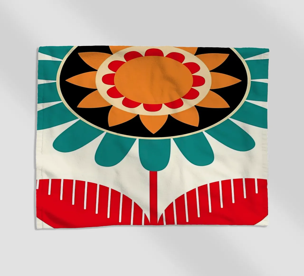 Mid-Century Modern Flower beach towel by diedrich