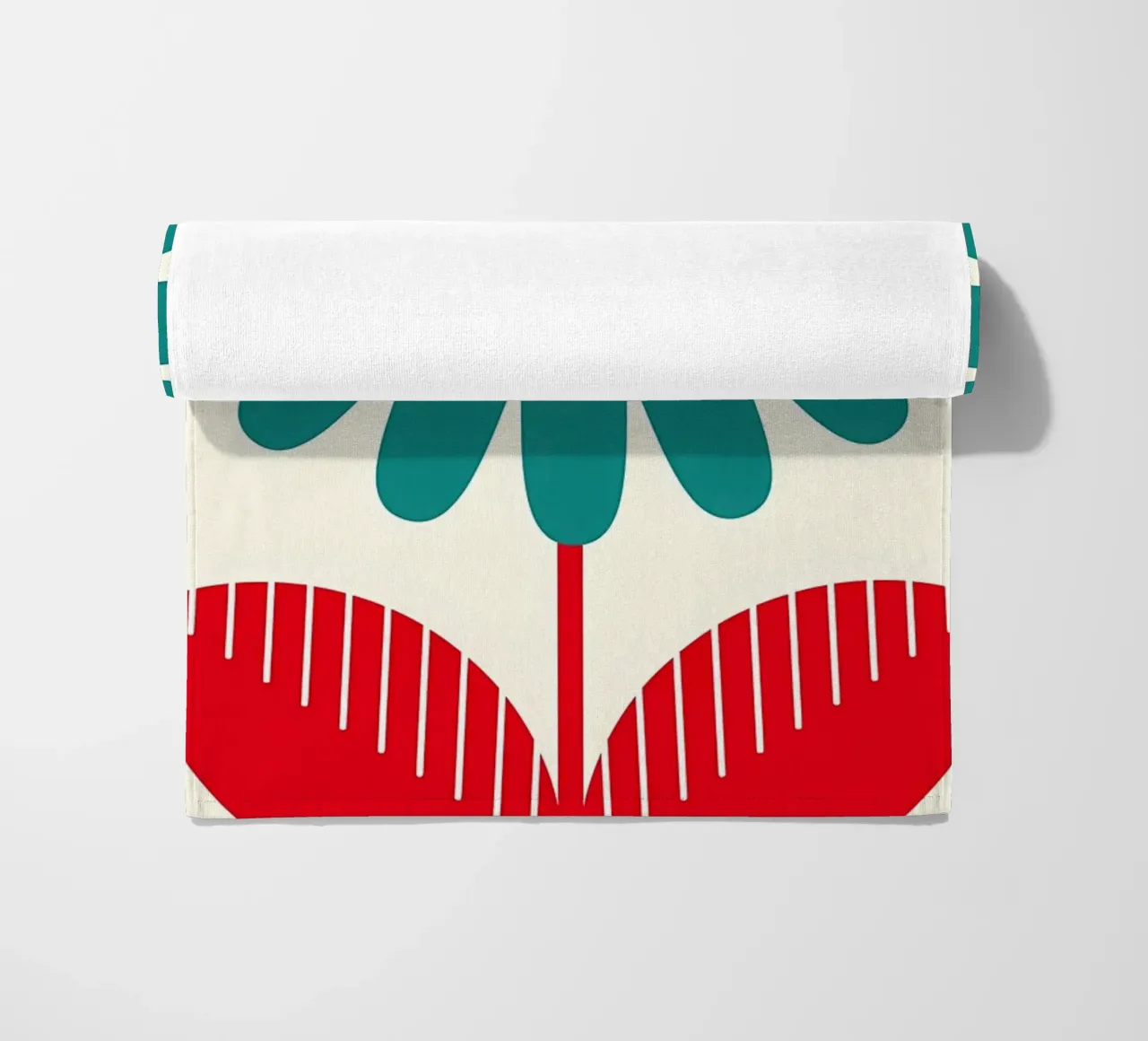 Mid-Century Modern Flower beach towel by diedrich