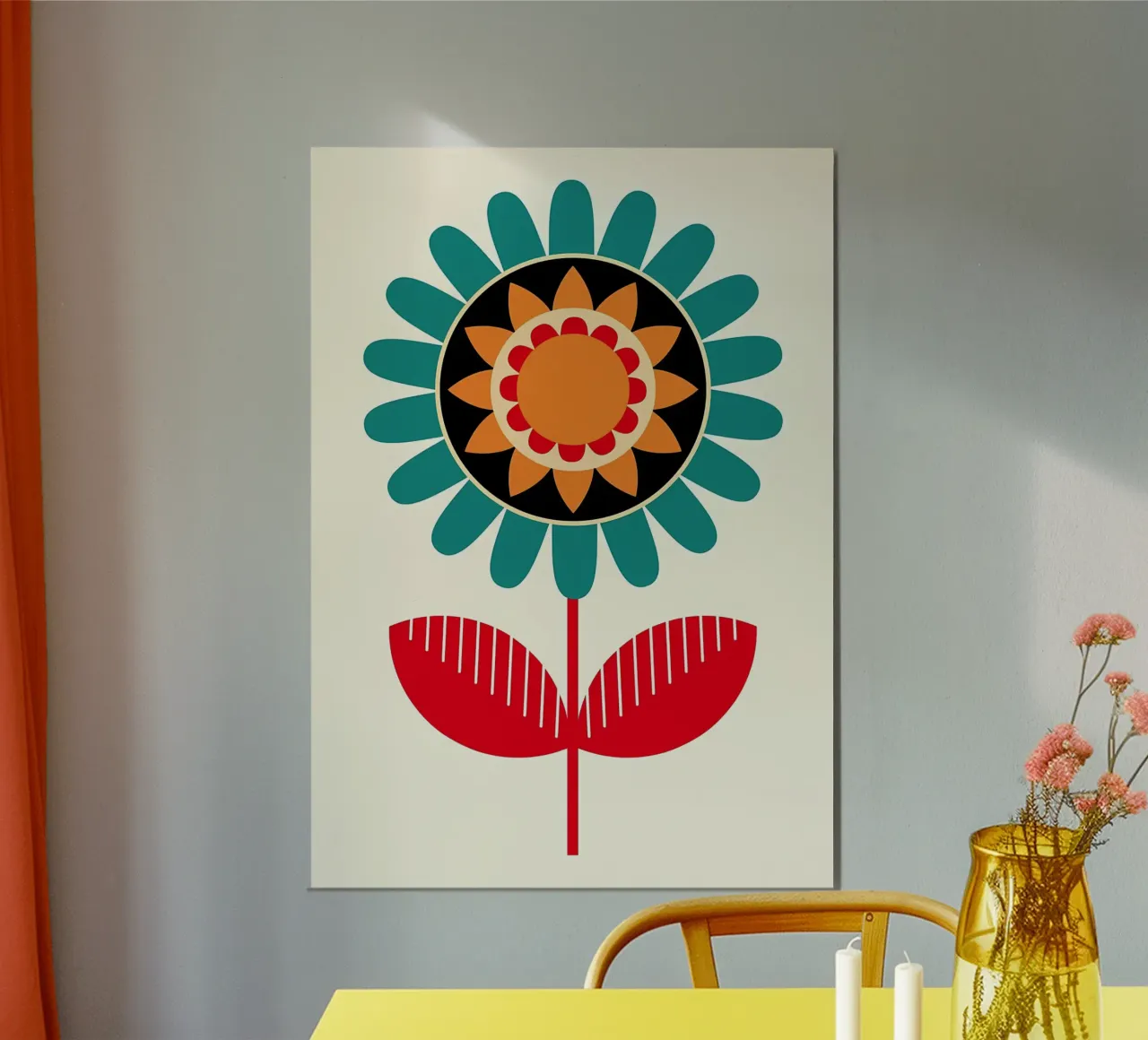 Mid-Century Modern Flower alu-dibond by diedrich